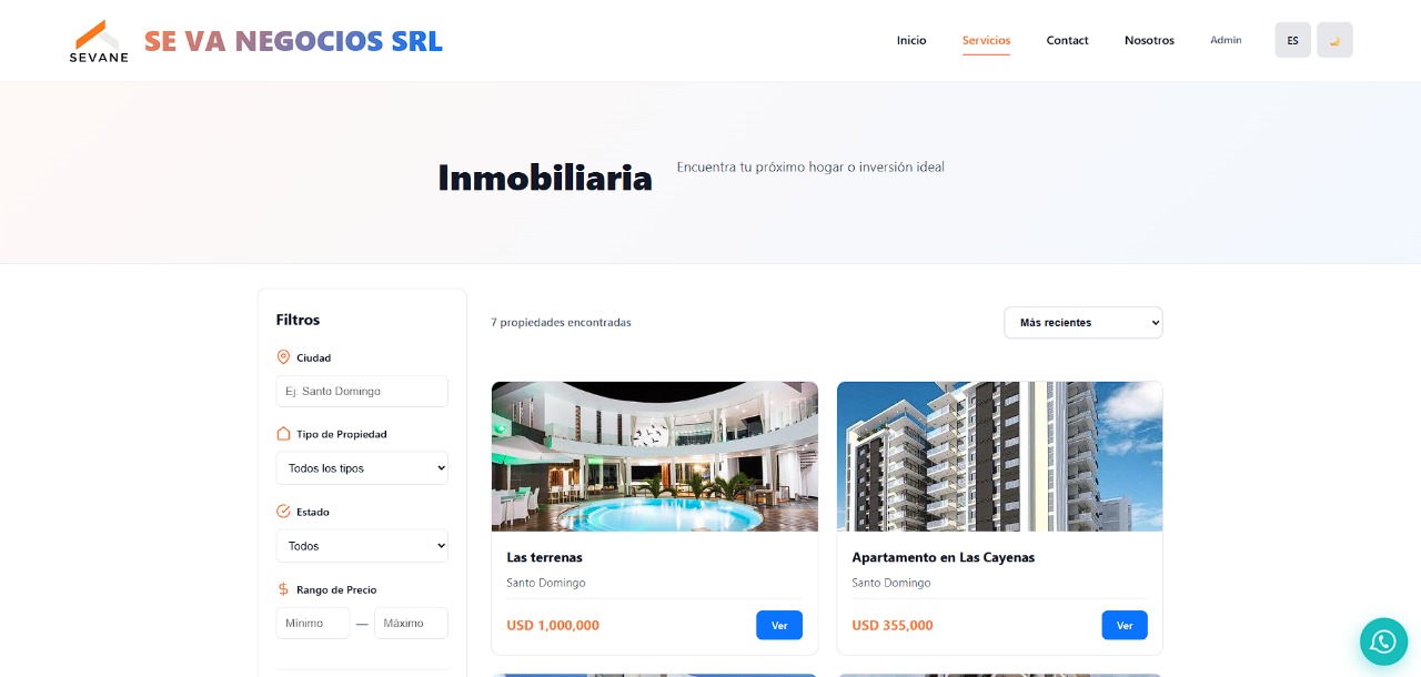 Listado de Inmuebles