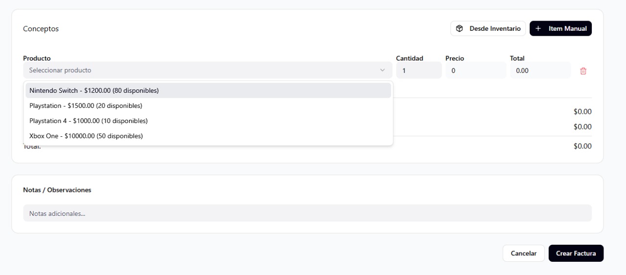 Control de Inventario